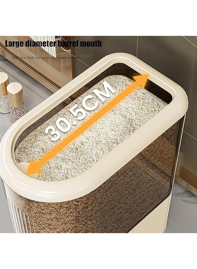 WangPangZi Rice Dispenser, Rice Containers Storage, Sealed Moisture Proof Rice Bucket with Measuring Cup, Large Grain Flour Soybean Container Storage for Kitchen Pantry Household - Image 5